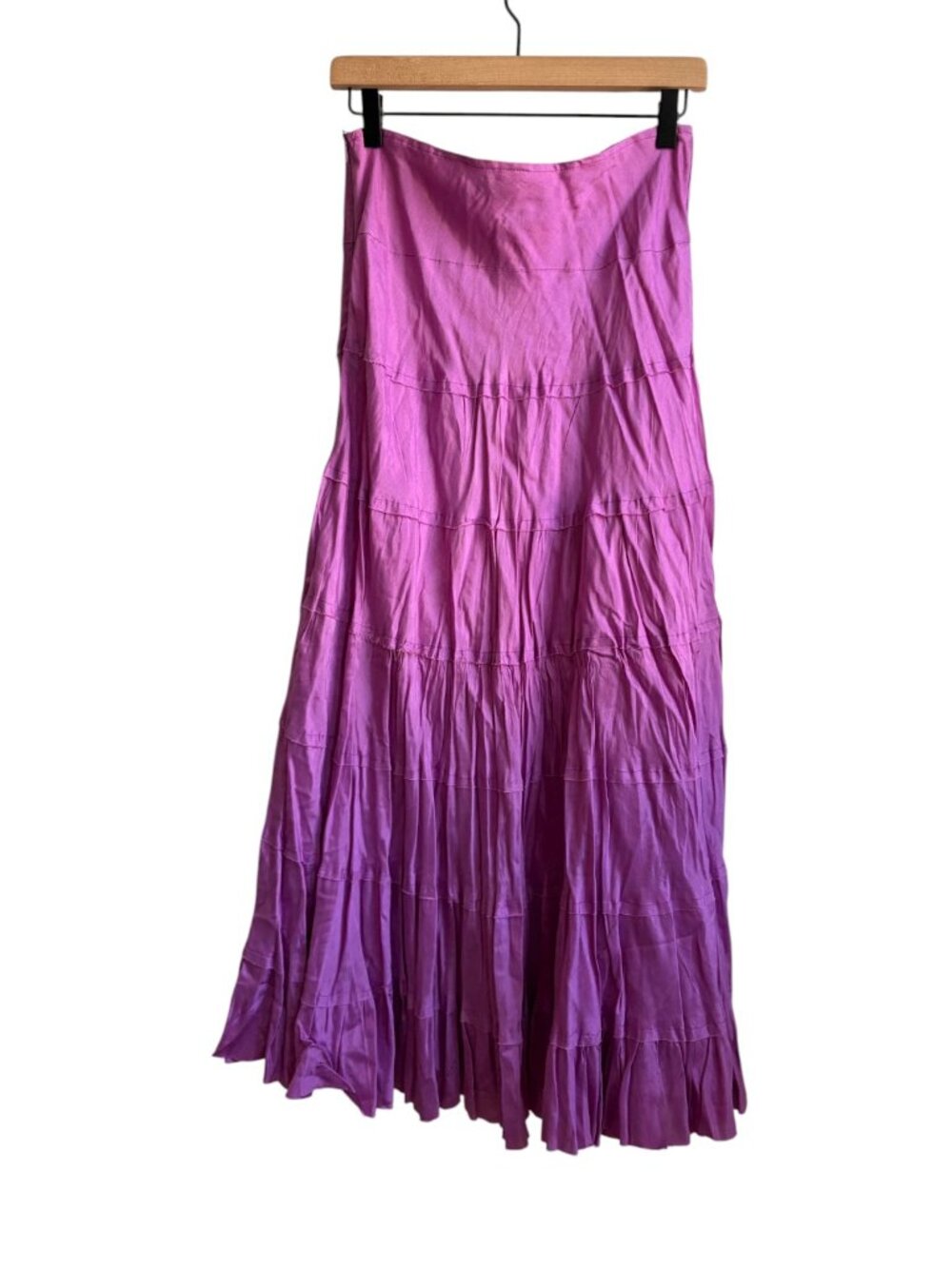 Bohemian Cafe 90s Purple Rayon Tiered Maxi Skirt Fairycore Cottagecore Witchy